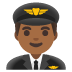 man pilot, medium-dark skin tone